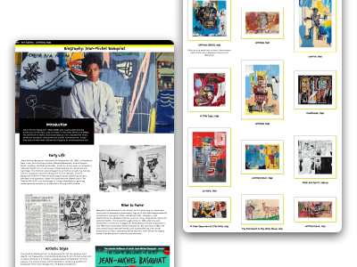 Basquiat Bio Website Design
